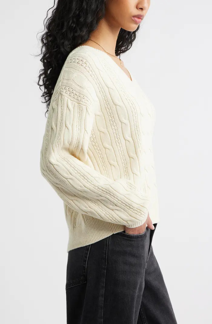 Bow Back Cable Knit Sweater | Nordstrom