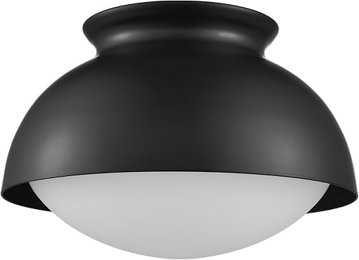 Moose Black Semi Flush Mount Ceiling Light Fixture with Milky White Shade | Modern Ceiling Light ... | Amazon (US)
