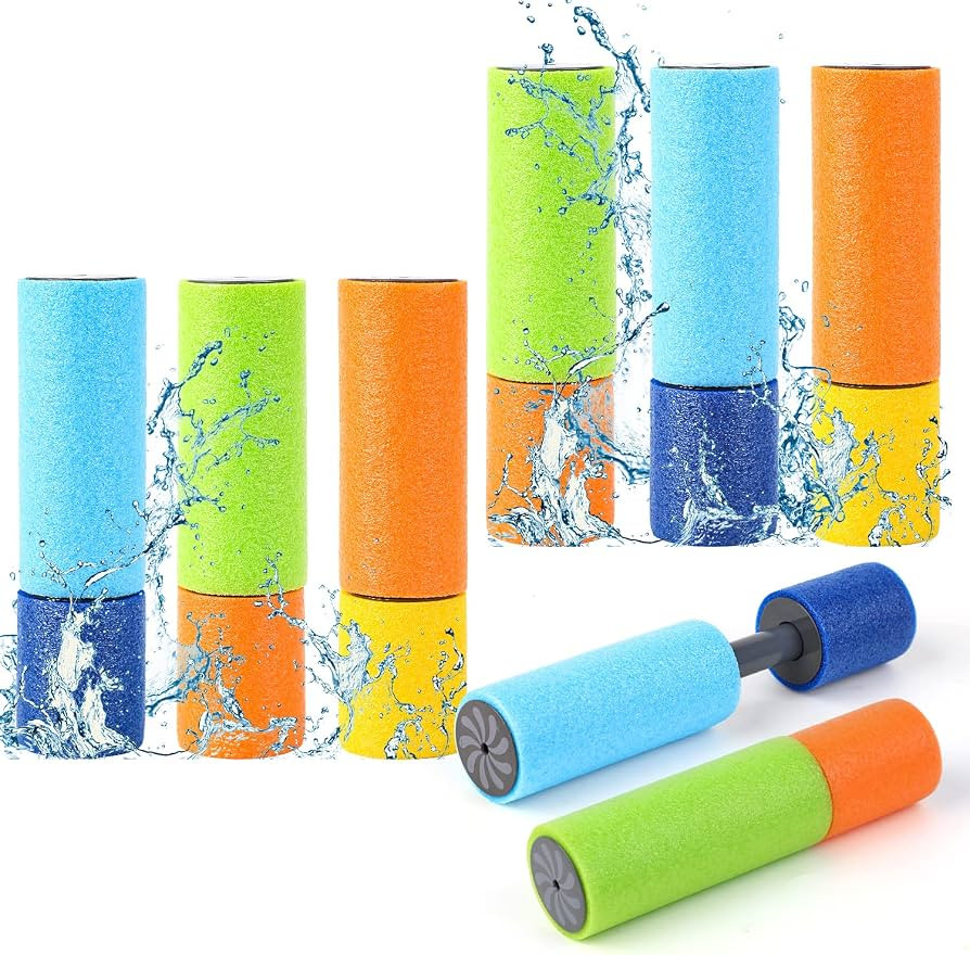 DERAYEE 6 St\u00fcck Wasserspritzpistolen,Wasserpistole Schaumstoff Bunte Spritzpistole f\u00fcr ... | Amazon (DE)