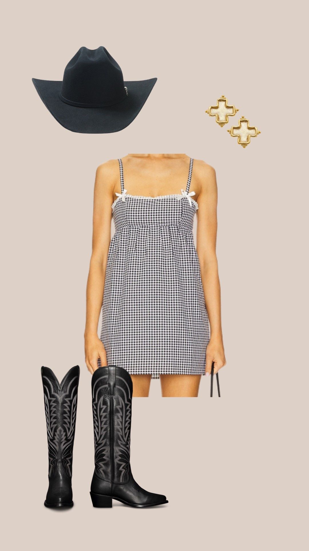 Country concert outfit inspo🖤 Black & white gingham dress 

#LTKFestival #LTKSeasonal #LTKStyleTip