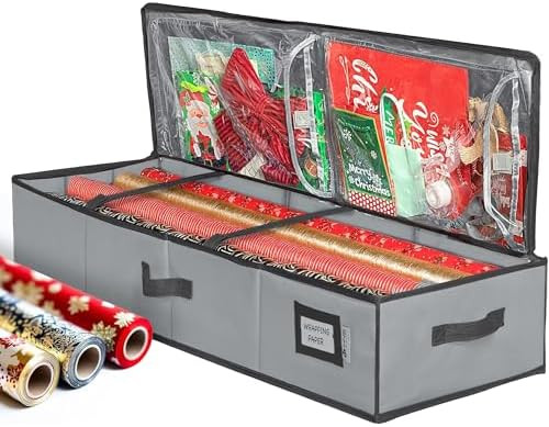 HOLDN’ STORAGE Premium Wrapping Paper Storage Container - Durable 600D Tear-Proof, Fits 27 Roll... | Amazon (US)