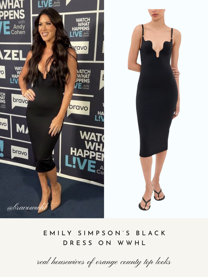 Emily Simpson's Black Dress on #WWHL 📸= @bravowwhl 

 