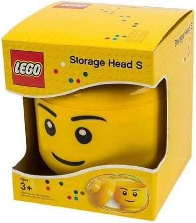 Room Copenhagen Lego Storage Head, Large, Boy, 9-1/2 x 9-1/2 x 10-3/4 Inches, Yellow (4032) | Amazon (US)