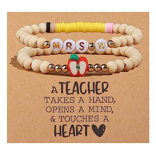 Korotho Teacher Gifts for Women from Student, Teacher Bracelet Teacher Appreciation Gifts End of Year Back to School Teacher Gift Cool Gifts For Teachers Thank You Teacher Gift with Card (AMrs-W) | Amazon (US)