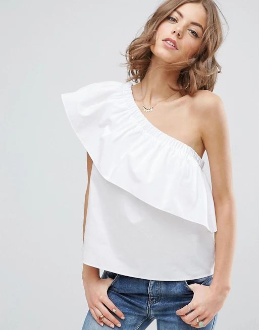 ASOS One Shoulder Top in Cotton | ASOS US