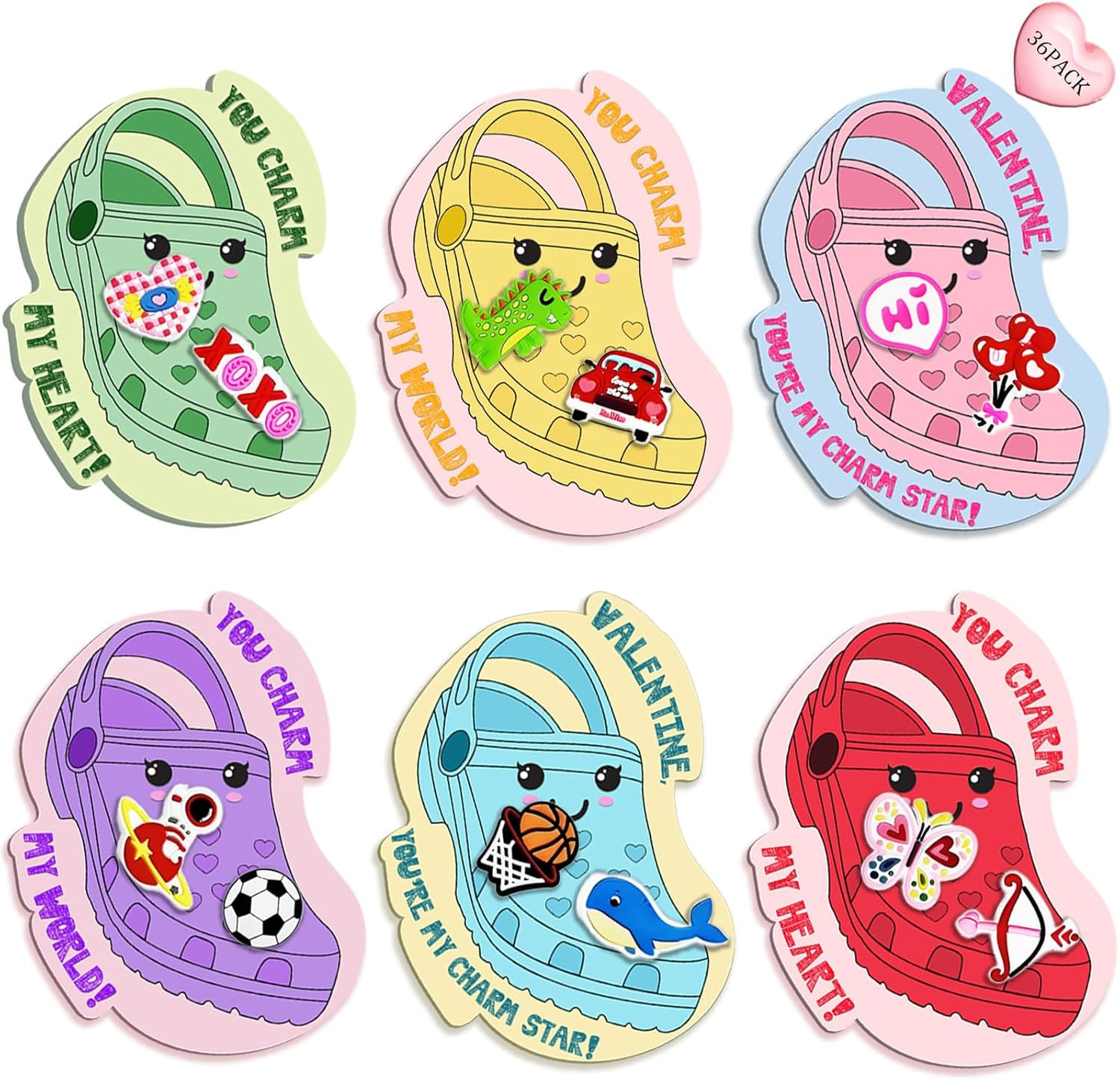 Valentines Day Cards for Kids School - Valentines Day Gifts for Kids Classroom, 36 Valentine Card... | Amazon (US)