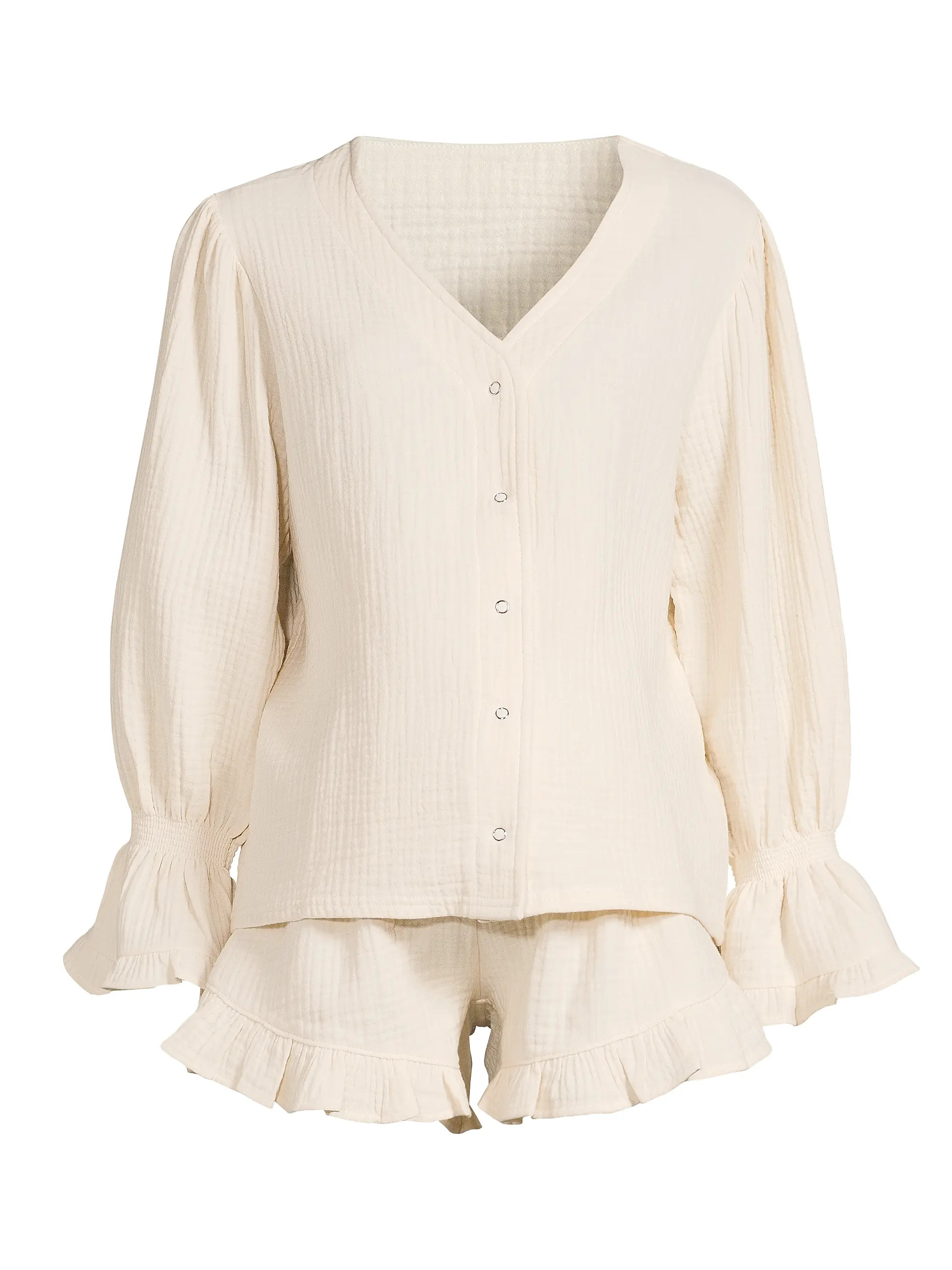 Luxe Ruffled Muslin Lounge Set | Saks Fifth Avenue