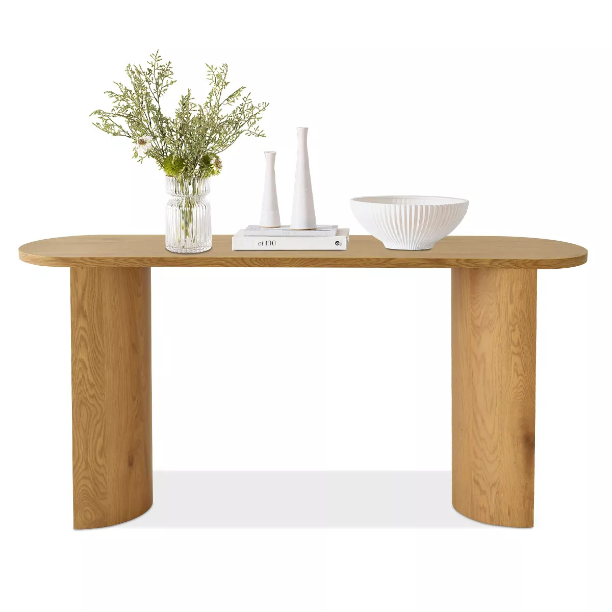 Dwen 60" Convertible Double Pedestal Legs With Manufactured Wood Foild with Grain Paper Simplicit... | Target