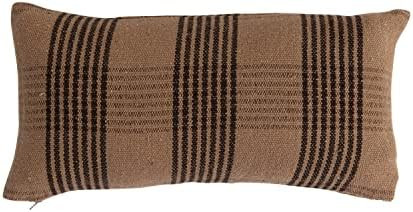 Creative Co-Op Recycled Cotton Throw Pillow, Brown & Tan Plaid | Amazon (US)