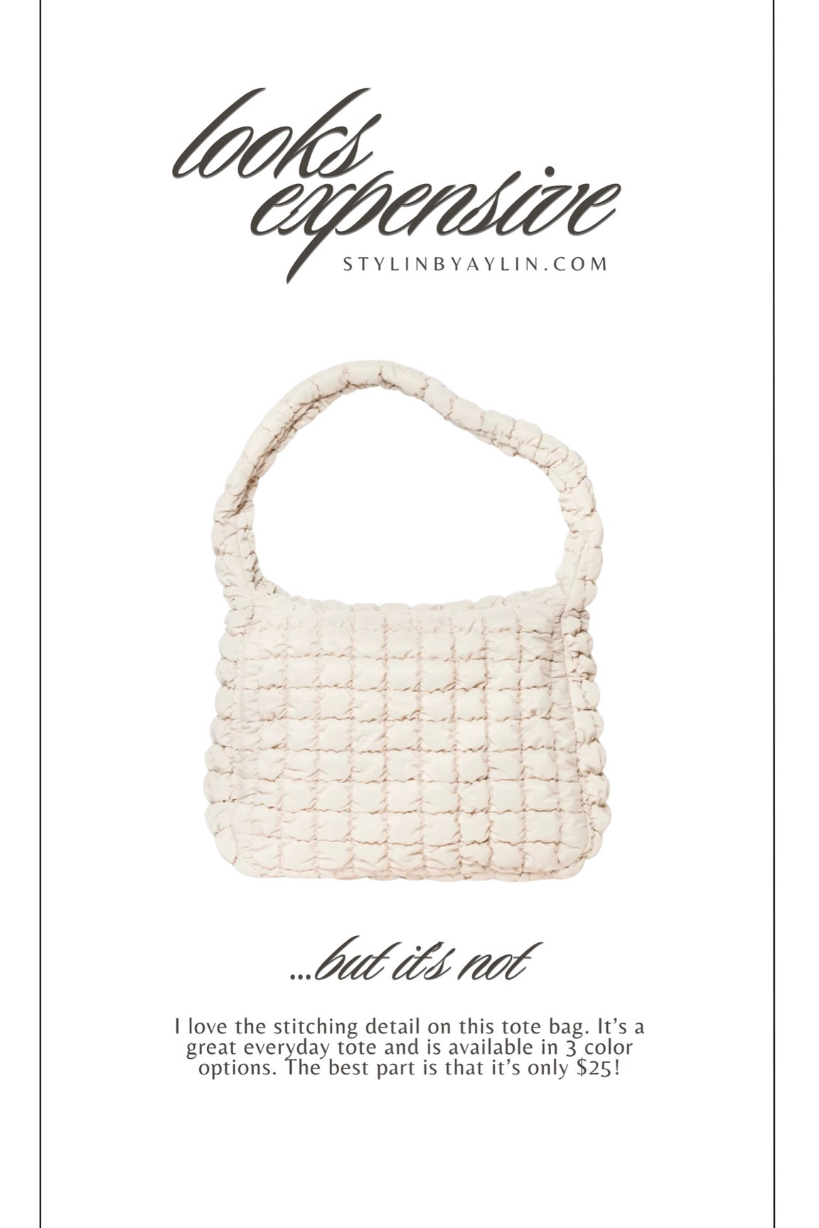 I love the stitching detail on this tote bag and it's available in 3 different colors and under $40
#StylinByAylin #aylin

#LTKStyleTip #LTKFindsUnder50 #LTKItBag