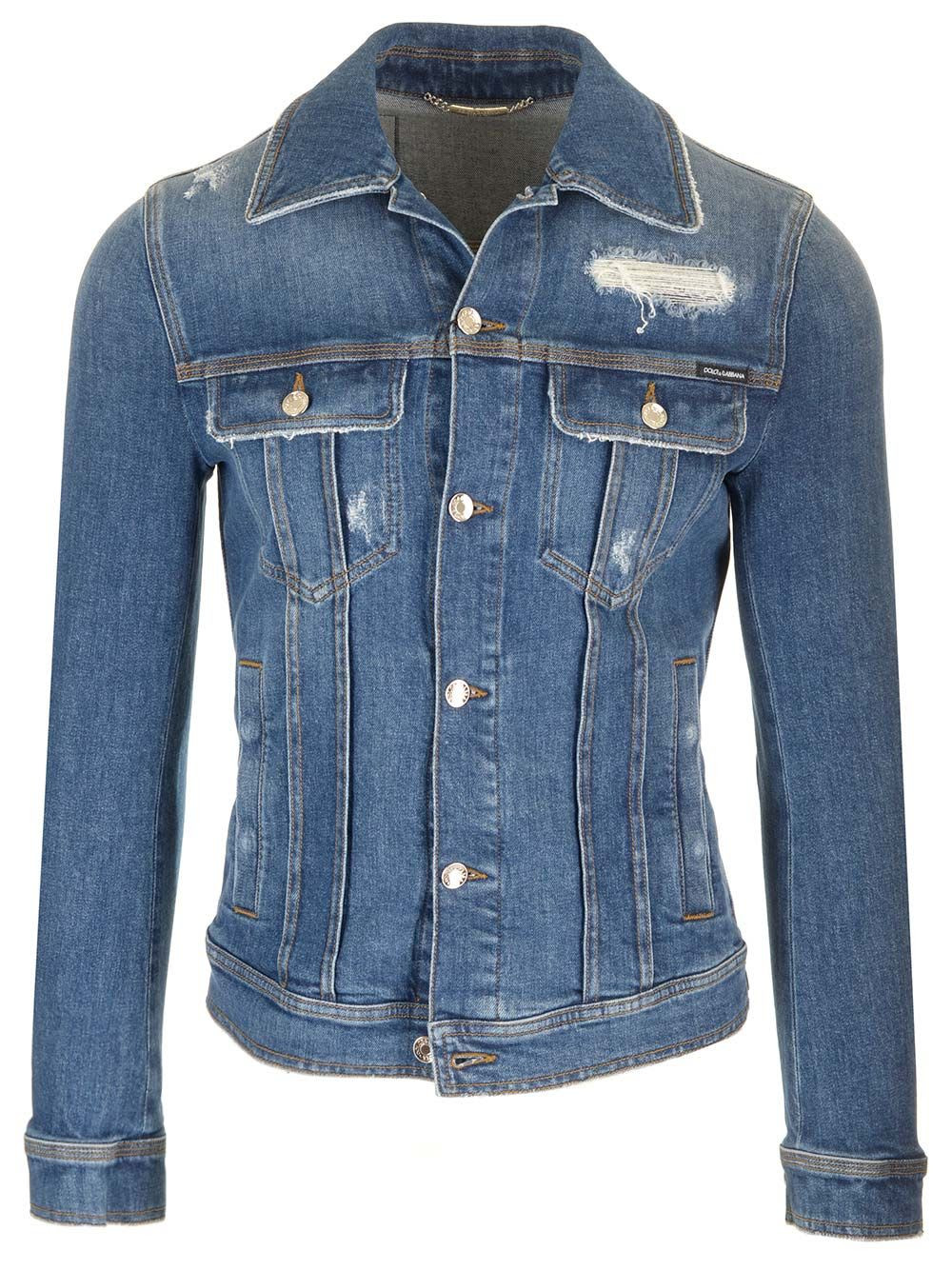 Dolce & Gabbana Blue Stretch Denim Jeans Jacket | Italist.com US