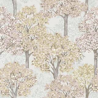 Little Explorers 2 Pink Cottage Tree Matte Finish Non-Pasted Non-Woven Wallpaper Roll | The Home Depot