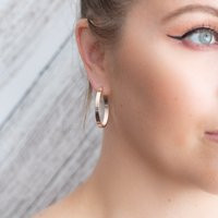 925 Oval Hoop Earrings in Rose Gold Vermeil, 18k Rose Gold Vermeil Hoops, Rose Gold Hoop Earrings, R | Etsy (CAD)