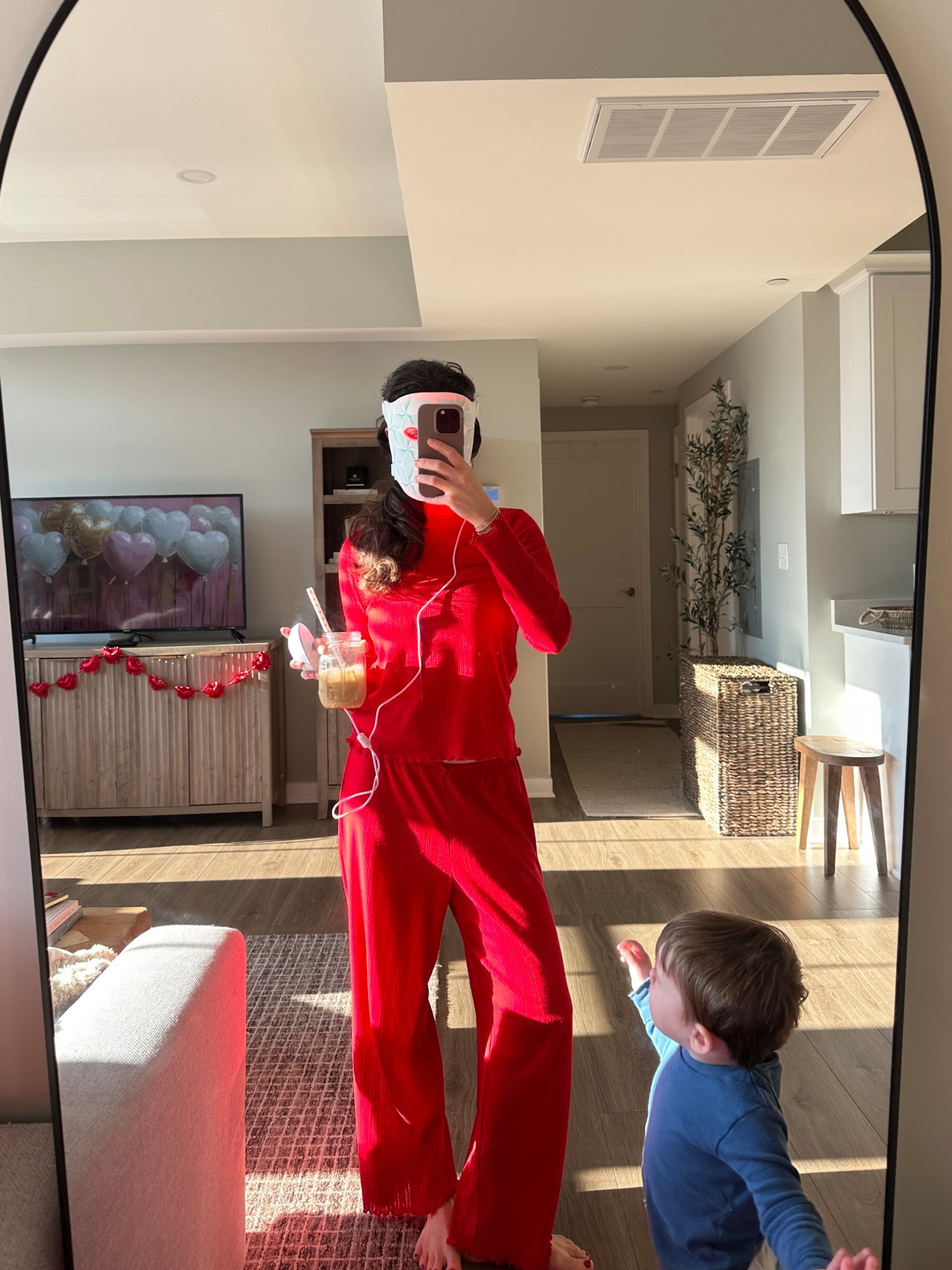 same GAP pointelle pajamas in red!!! wearing a small top and petite small pants 

#LTKootd #LTKmorningroutine #LTKmomlife