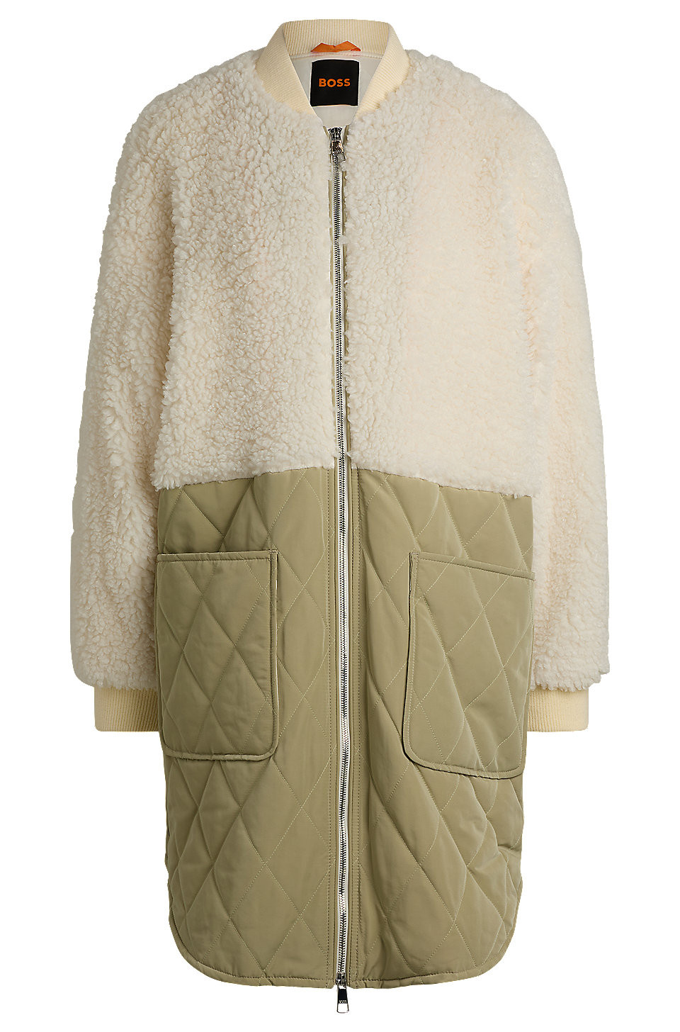 Teddy-panelled quilted jacket | Hugo Boss (UK)