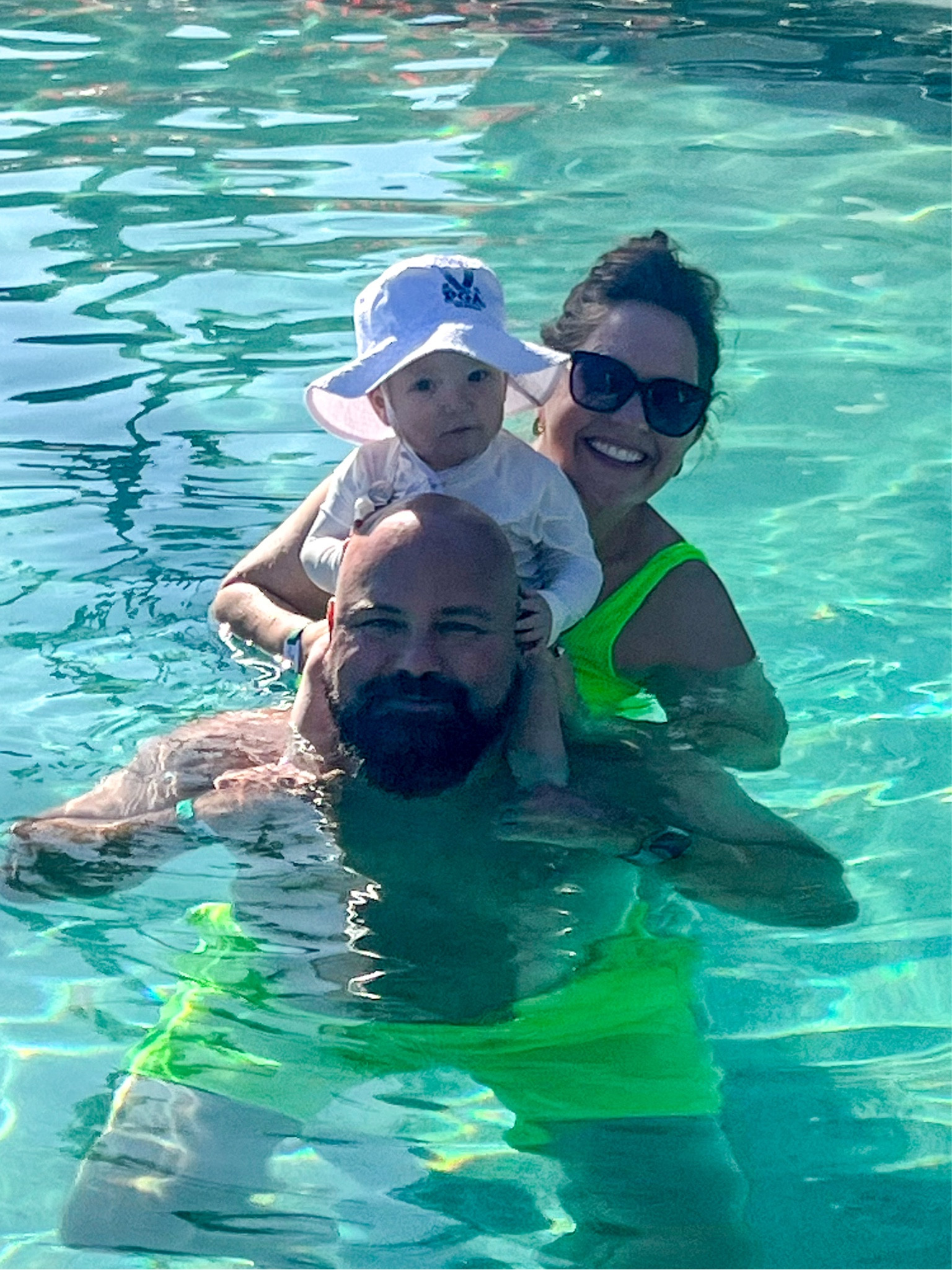 Family matching … neon green suits!! 

All run TTS. The head hole on Deker’s swim shirt runs a tad small  

#LTKTravel #LTKFamily #LTKSwim