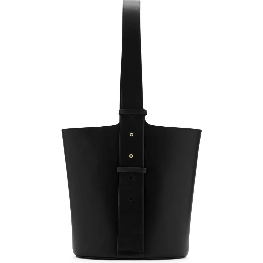 MANGO Leather Bucket Bag in Black at Nordstrom | Nordstrom