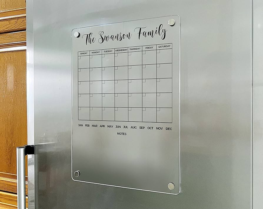Dry Erase Calendar - Magnetic Personalized Calendar 2024 - Magnetic Monthly Acrylic Calendar - Ac... | Amazon (US)