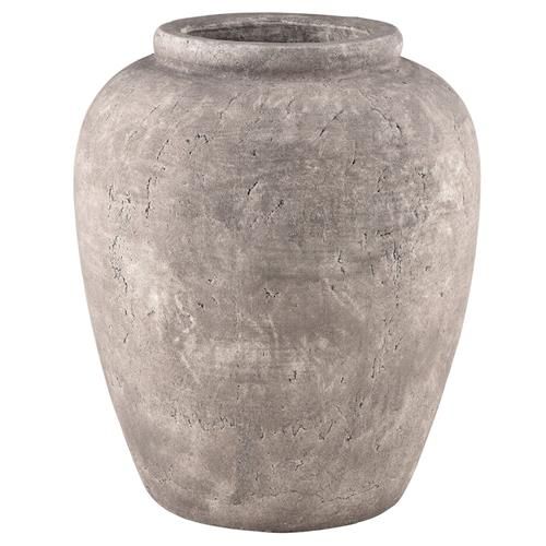 Roberta Industrial Loft Grey Terracotta Decorative Table Vase - Medium | Kathy Kuo Home