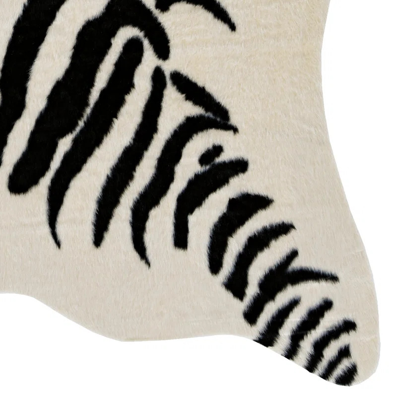 Lilianna Handmade Tufted Faux Cowhide Black Area Rug | Wayfair North America