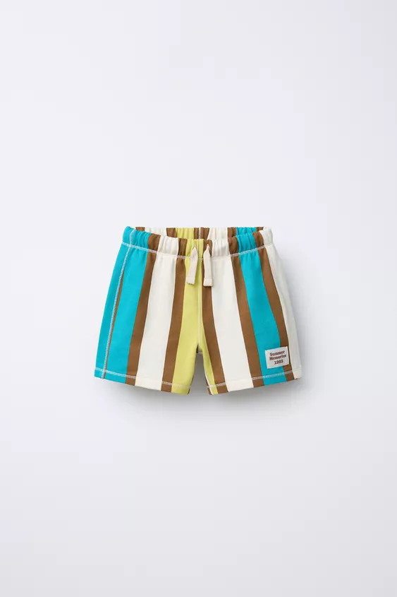 STRIPED LABEL SHORTS | Zara US