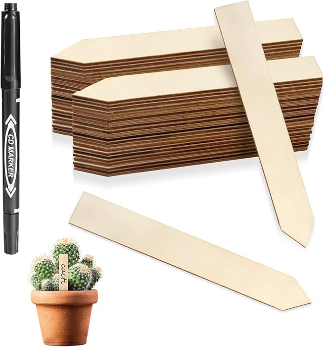 50 PCS Plant Labels with a Black Marking Pen, 5.9 Inch Waterproof Plant Label for Outdoor Indoor ... | Amazon (US)