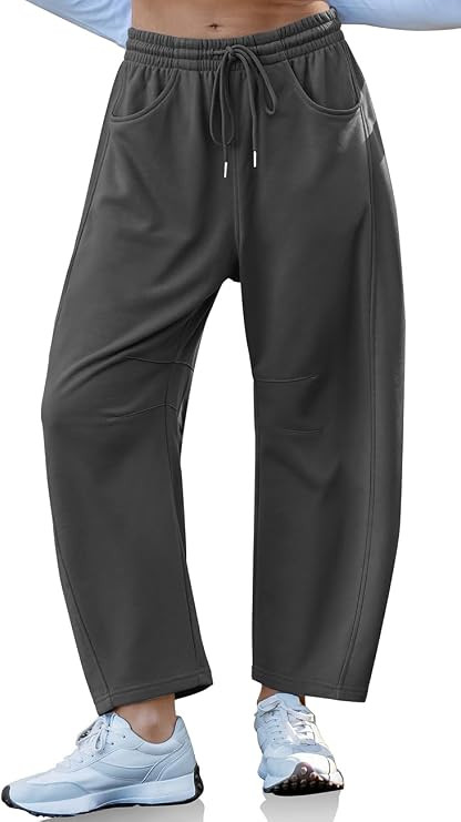 Cotton Comfy Baggy Pants, Drawstring Elastic Waist, Side Pockets, all season travel sweat pants | Amazon (US)