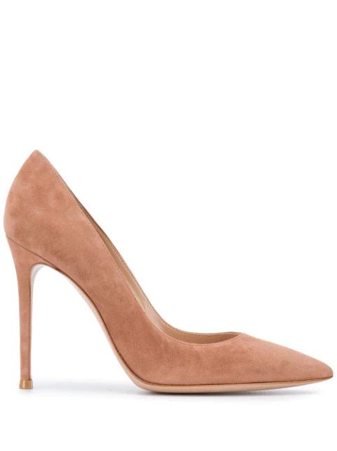 pointed suede panel pumps | Farfetch (US)