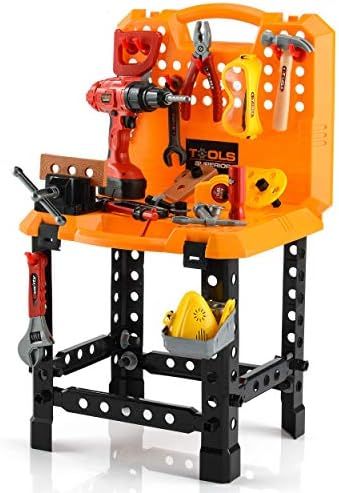ToyChoi’s Pretend Play Series Standard Workbench Toy Tool Play Set, 82 Pieces Construction Work Shop | Amazon (US)