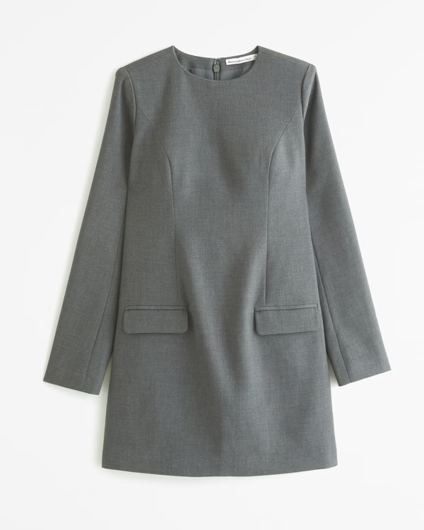 Women's Long-Sleeve Tailored Mini Dress | Women's | Abercrombie.com | Abercrombie & Fitch (US)