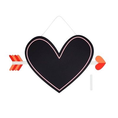 Metal Chalkboard Heart with Arrow Valentine's Day Wall Sign Black - Spritz™ | Target