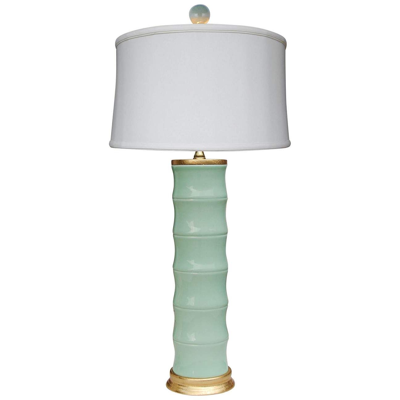Emma Celadon Bamboo Porcelain Table Lamp - #61Y43 | Lamps Plus | LampsPlus.com