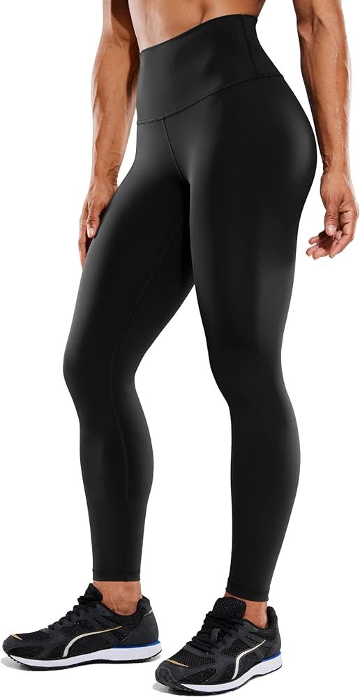 CRZ YOGA Women's Hugged Feeling Compression Leggings 28 Inches - High Waist Thick Tummy Control W... | Amazon (US)