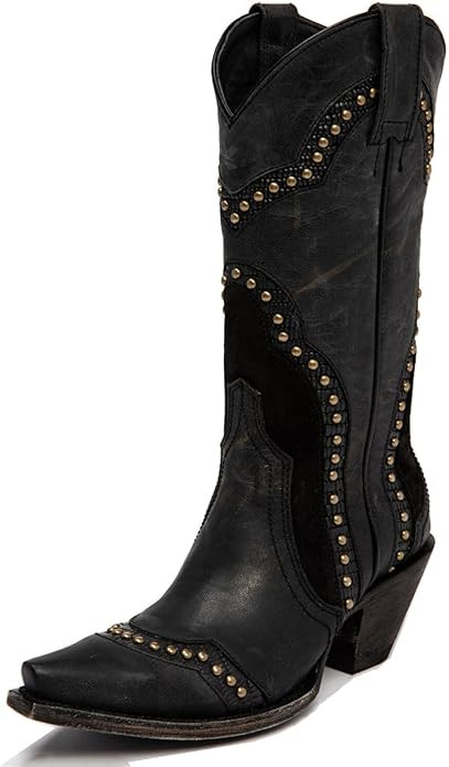 OMJPWS Cowboy Boots for Women Western Boots Cowgirl Ladies Pointed Toe Pull On Mid Calf Classic F... | Amazon (US)