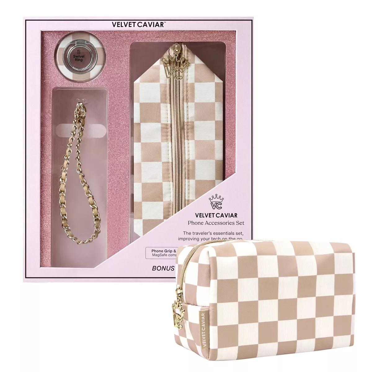 VELVET CAVIAR Phone Accessories Set - Pink Rose Floral | Target