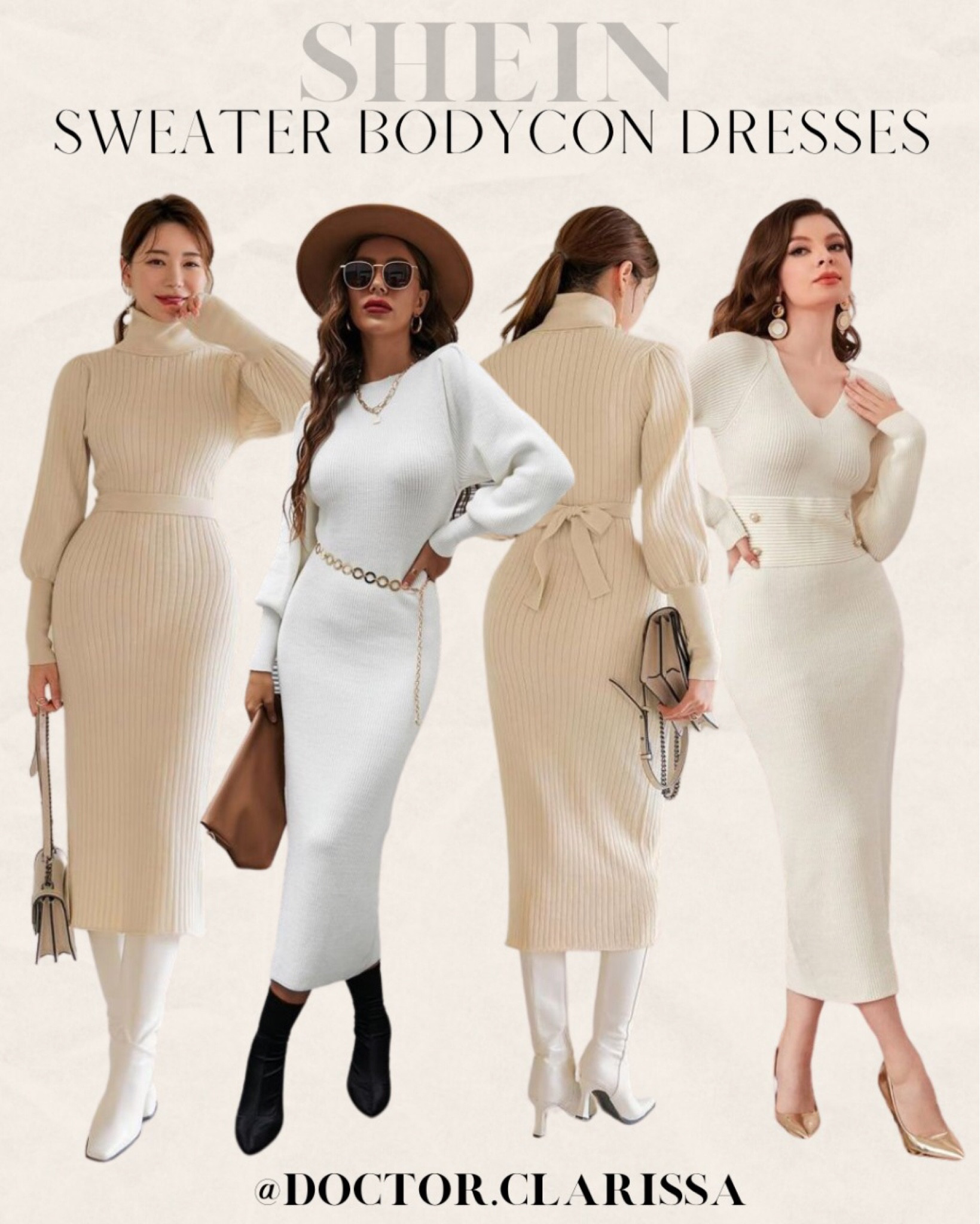 Shein sweater bodycon dresses under $25
Business workwear 
Holiday dresses 
Wedding guest dresses 
Holiday party outfits 
Neutral color dresses 

#LTKHoliday #LTKunder50 #LTKworkwear