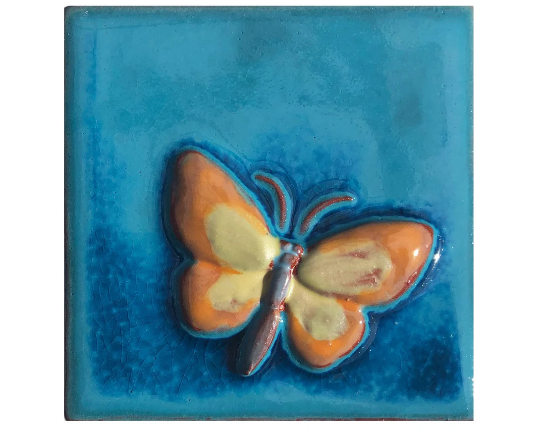 Handmade Ceramic Butterfly Tile - Etsy | Etsy (Global)