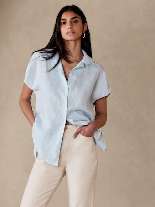 Clara Linen Short-Sleeve Shirt | Banana Republic (US)