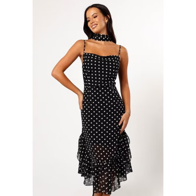 Petal and Pup Francesca Midi Dress - Black Polka Dot L | Target