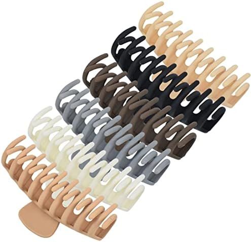 6 Colors Large Hair Claw Clips 4.4 Inch Matte Nonslip Big Claw Clips For Women Thin Thick Hair（... | Amazon (US)