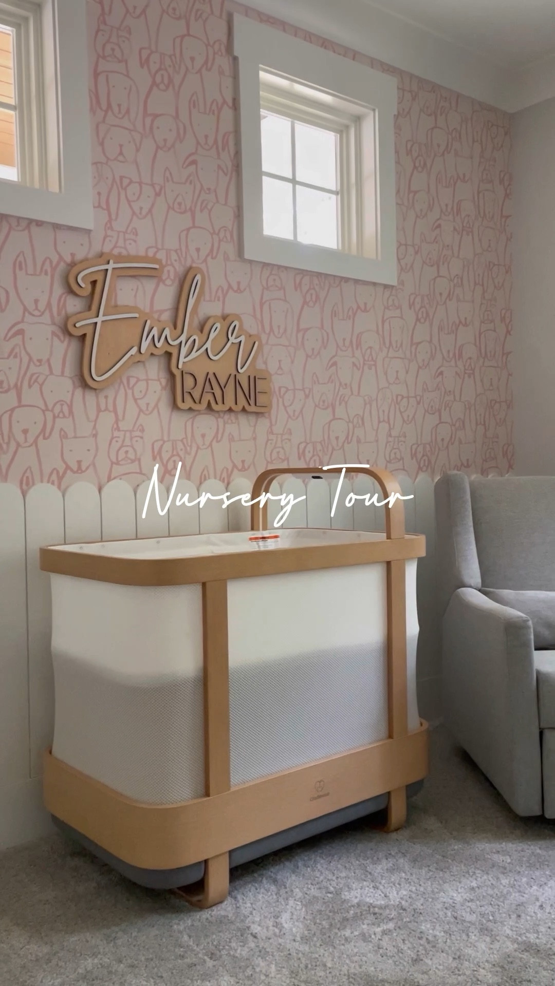💖 Nursery Tour! 💖

Recliner, name sign, scallop basket, lamp, changing table topper, puppy wallpaper, shelf, play gym, baby, toys.

#LTKbump #LTKbaby #LTKhome