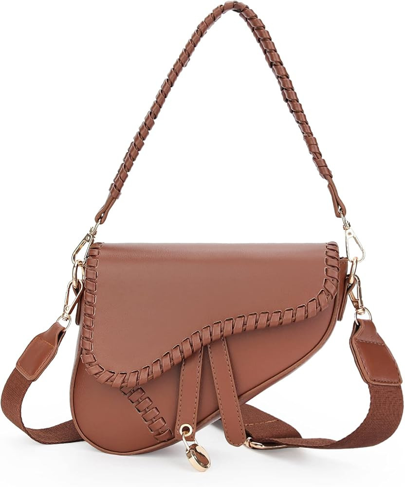 JBB Women Saddle Shoulder Bag Clutch Purse Small Crossbody Bag Satchel Bags Handbag PU Leather | Amazon (US)