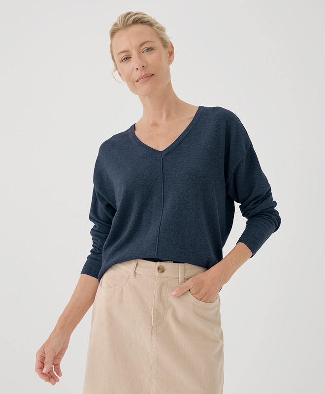 Women’s Classic Fine Knit Relaxed Sweater made with Organic Cotton | Pact | Pact Apparel