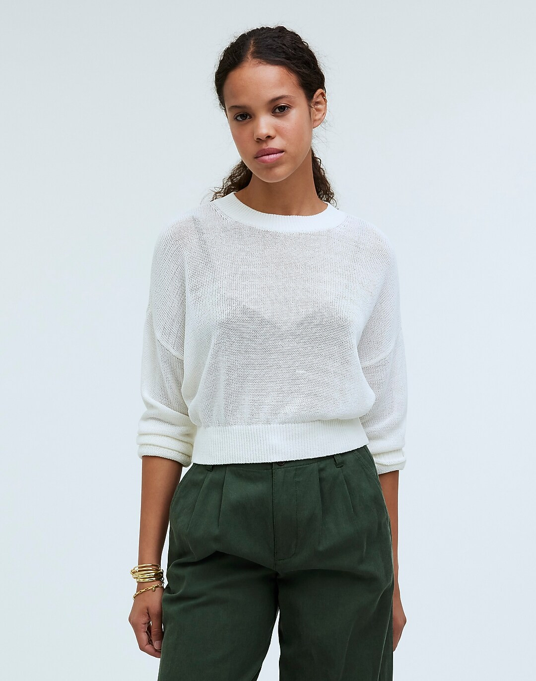 Loose-Knit Crewneck Sweater in Stripe | Madewell