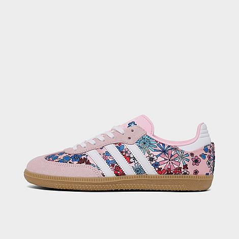 adidas Big Kids Originals x Liberty London Samba OG Casual Shoes in Clear Pink/Footwear White/Gum 3 Size: 6.5 | Finish Line (US)