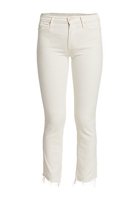 MOTHER Women's Rascal Mid-Rise Crop Fray Jeans - Cream Puff - Size 28 (4-6) | Saks Fifth Avenue
