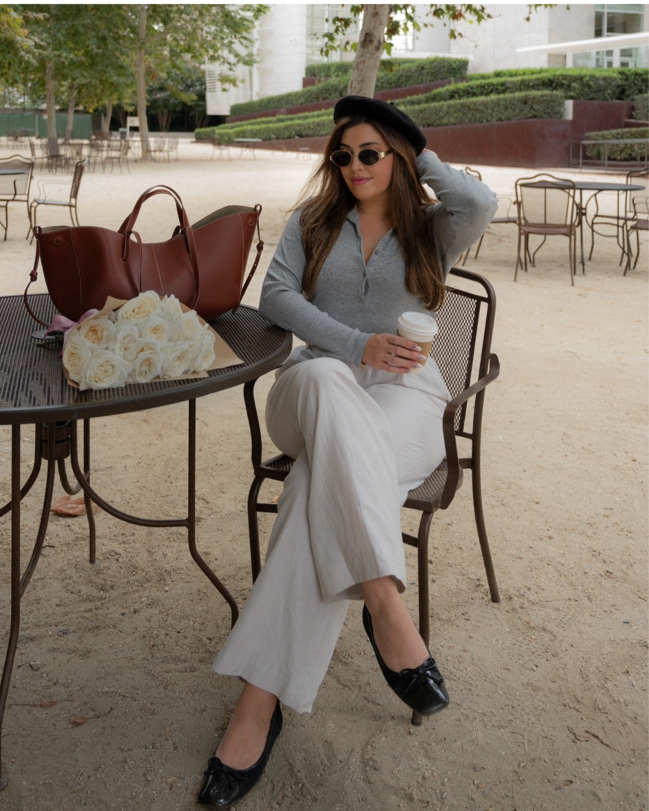 Pretending I’m in Paris until further notice ☕️🥐☁️ Obsessed with my new fall accessories from @ericjavits & love wearing these ballet flats around the city. 
#falloutfits #balletflats #ad 

#LTKShoeCrush #LTKStyleTip #LTKMidsize