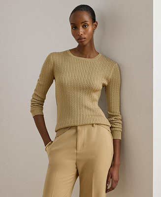 Women's Mini-Cable Crewneck Sweater | Macy's