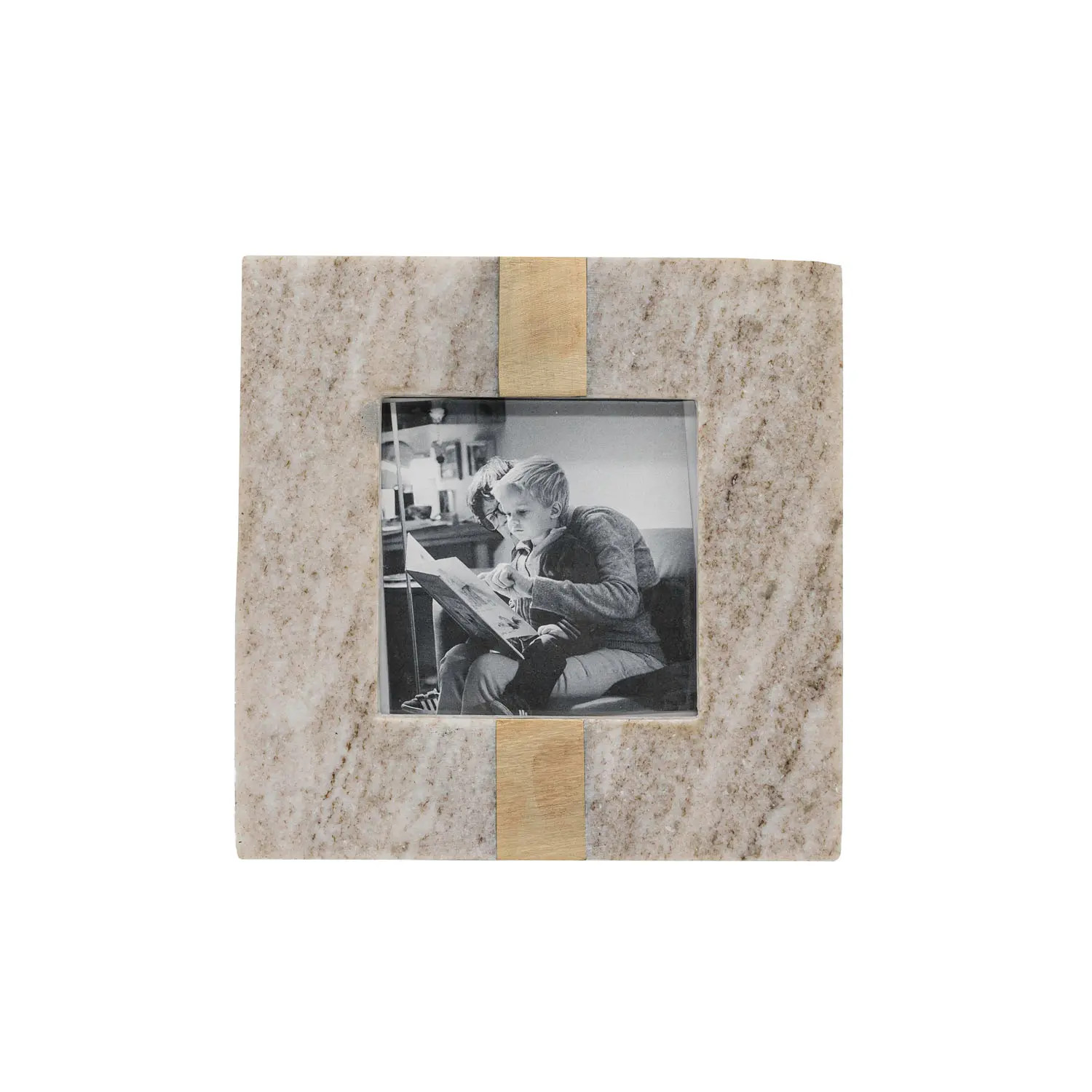 4x4 Beige Marble & Brass Inlay Luxury Premium Square Photo Picture Frame | Nordstrom | Nordstrom