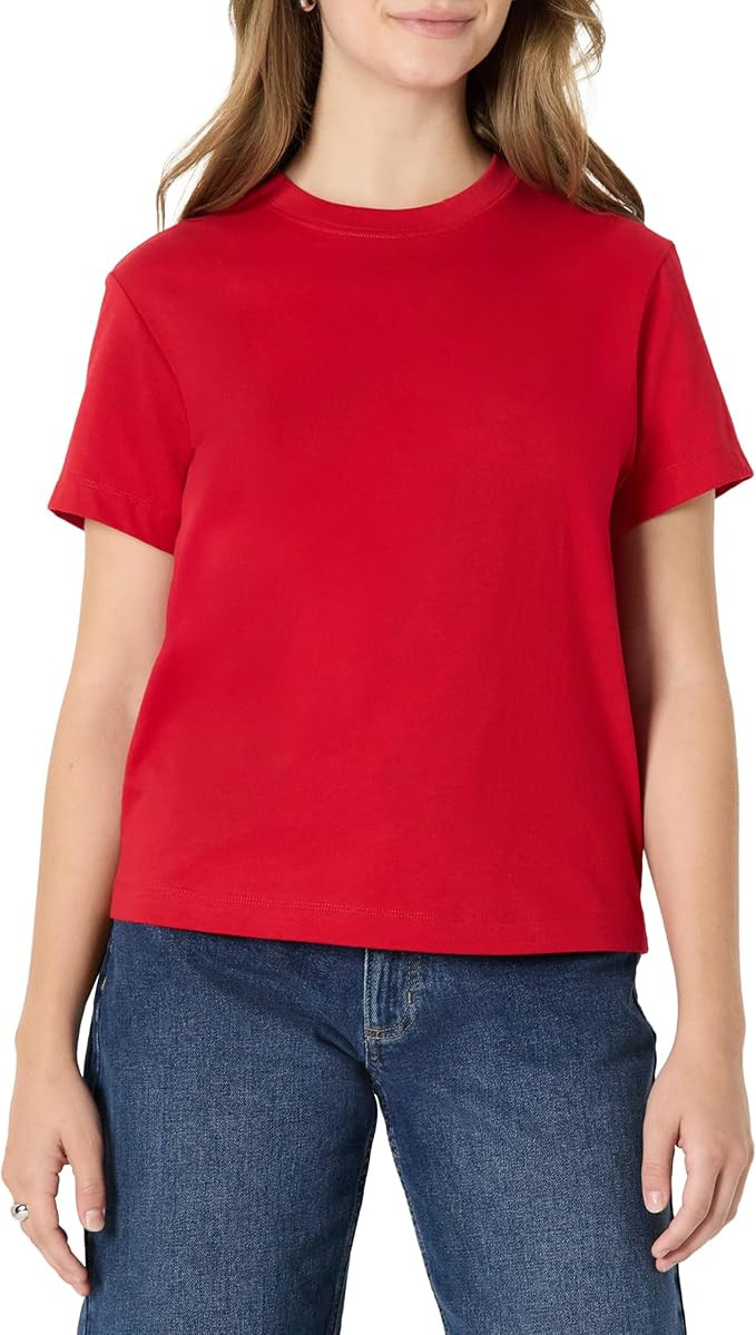 Amazon Essentials Women's Relaxed-Fit 100% Cotton Crewneck T-Shirt | Amazon (US)